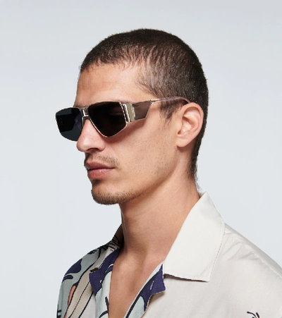 Shop Givenchy Wide Arm Metal Sunglasses In Gold