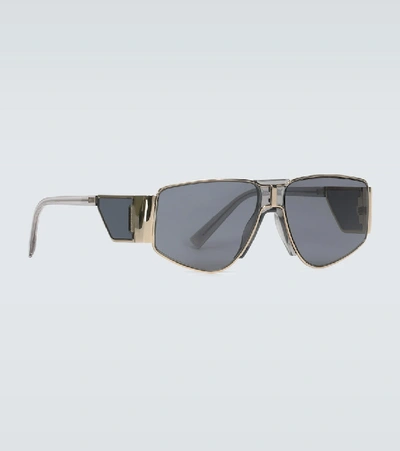 Shop Givenchy Wide Arm Metal Sunglasses In Gold