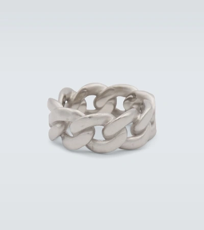 Shop Maison Margiela Silver Curb Chain Ring