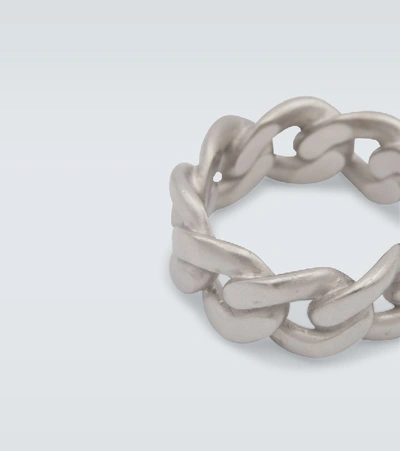Shop Maison Margiela Silver Curb Chain Ring