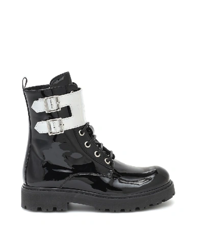 Shop Balmain Patent-leather Ankle Boots In Black