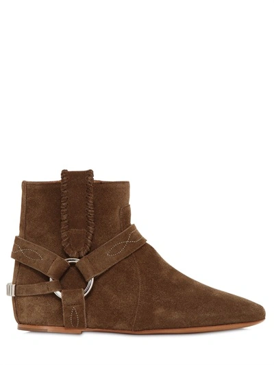 Shop Isabel Marant Etoile 30mm Ralf Suede Wedge Ankle Boots, Khaki
