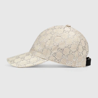 Shop Gucci Gg Lamé Baseball Hat In White