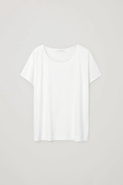 Shop Cos Lyocell-organic Cotton Mix Square Cut T-shirt In White