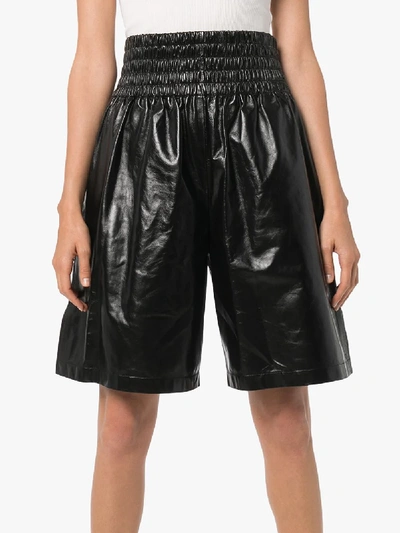 Shop Bottega Veneta Pull-on Knee-length Shorts In Black