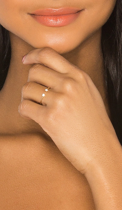 Shop Sachi Pronged Diamond Cuff Ring In Gold