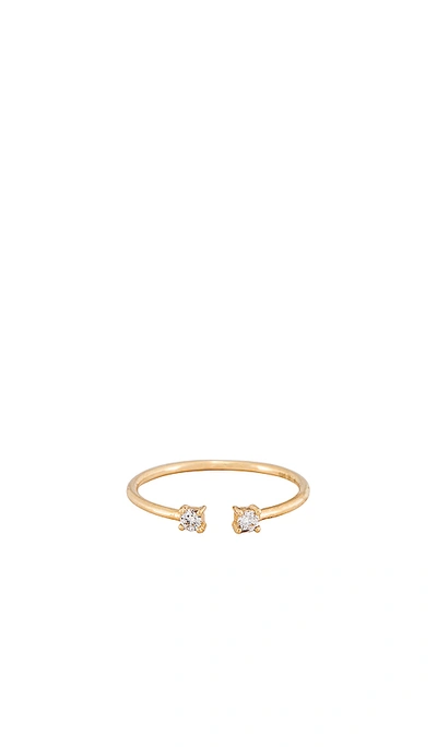 Shop Sachi Pronged Diamond Cuff Ring In Gold