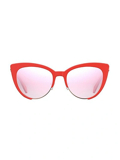 Shop Moschino 55mm Cat Eye Sunglasses In Coral Pink