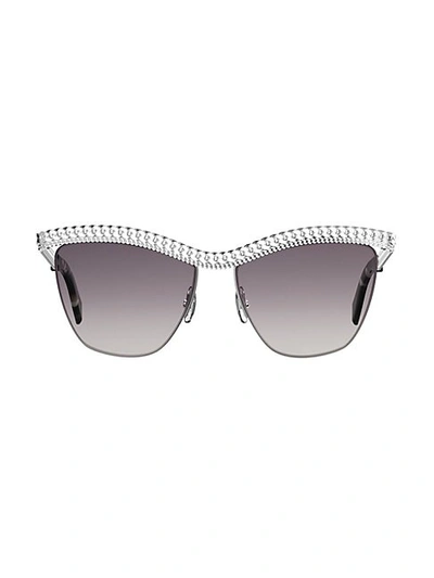 Shop Moschino 57mm Cat Eye Sunglasses In Silver Havana