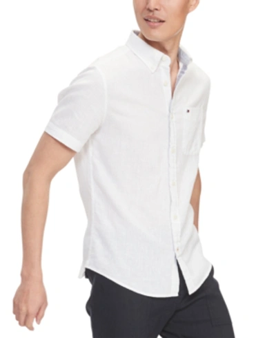 Shop Tommy Hilfiger Men's Custom-fit Peter Solid Shirt In Bright White