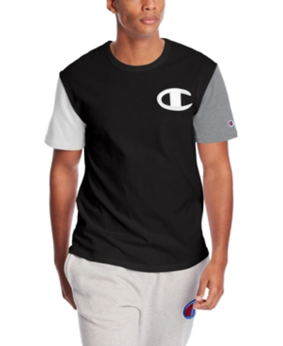 Shop Champion Men's Heritage Colorblocked T-shirt In Black