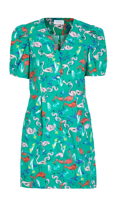 Shop Tanya Taylor Augustine Dress In Flamingo Green