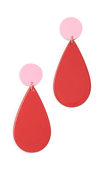 Shop Roxanne Assoulin Happy Tears Earrings In Red/pink