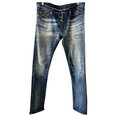 Pre-owned Dior Blue Cotton - Elasthane Jeans