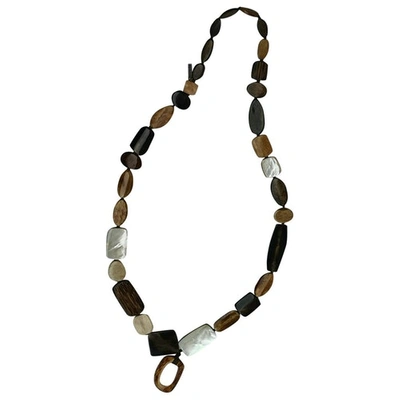 Pre-owned Monies Brown Horn Long Necklace