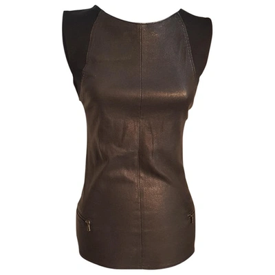 Pre-owned Drome Leather Mini Dress In Black