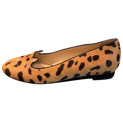Pre-owned Charlotte Olympia Kitty Multicolour Pony-style Calfskin Ballet Flats
