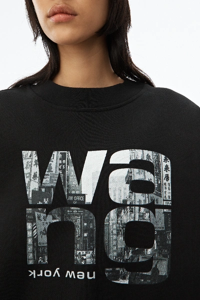 Shop Alexander Wang Graphic Crewneck Sweatshirt In Black