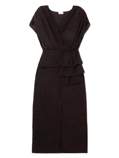 Shop Magdabutrym Diablo Black Polka-dot Dress