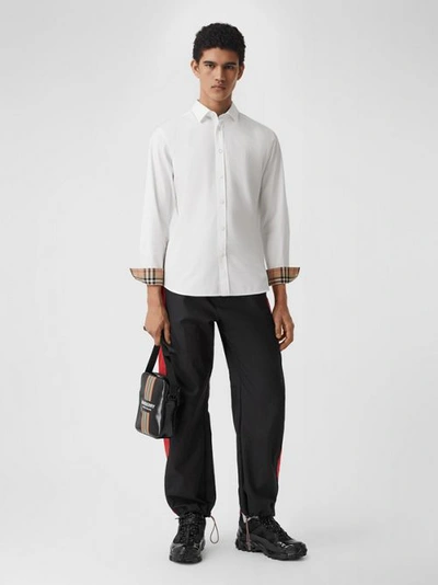 Shop Burberry Stretch Cotton Shirt In White