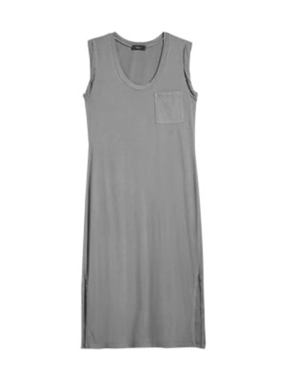Shop Theory Muscle T-shirt Dress In Melange Grey