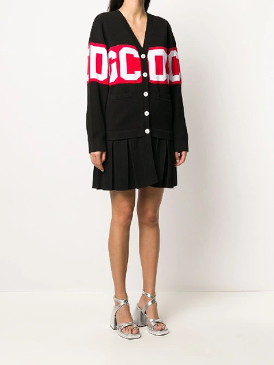 Shop Gcds Logo Cardigan In Black