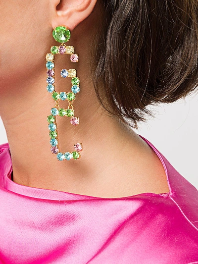 Shop Gcds Mix Strass Earrings In Multicolor