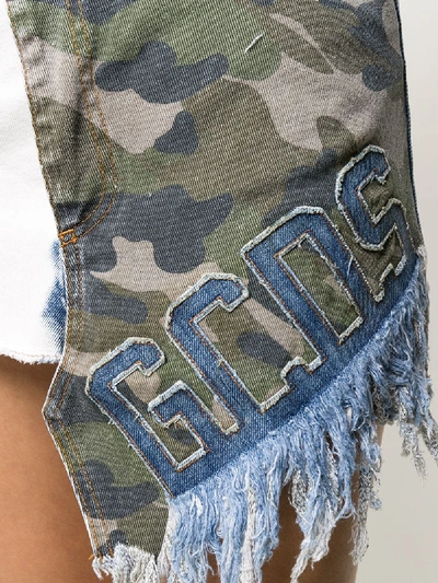 Gcds Camouflage-print Asymmetric Skirt In Multicolor
