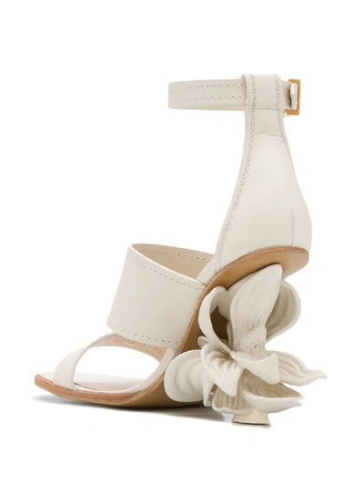 Shop Alexander Mcqueen Leather Sandals In White