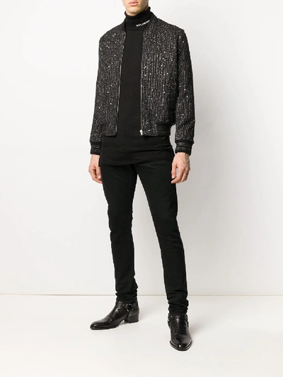 Shop Balmain Merino Wool Sweet Life With Logo In Black