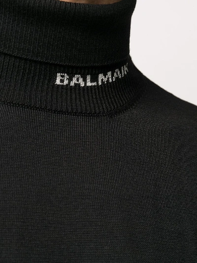 Shop Balmain Merino Wool Sweet Life With Logo In Black