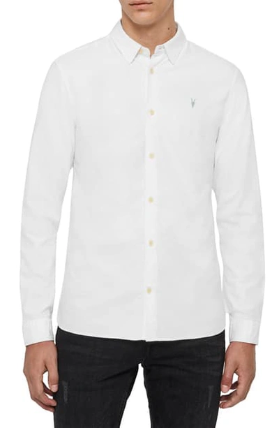 Shop Allsaints Oakland Slim Fit Button-up Shirt In Optic White