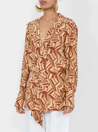 Shop Chloé Geometric Print Blouse Multicolor