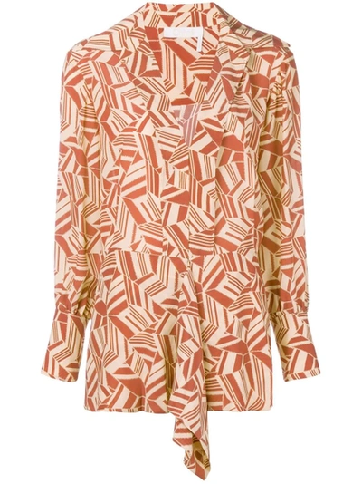 Shop Chloé Geometric Print Blouse Multicolor