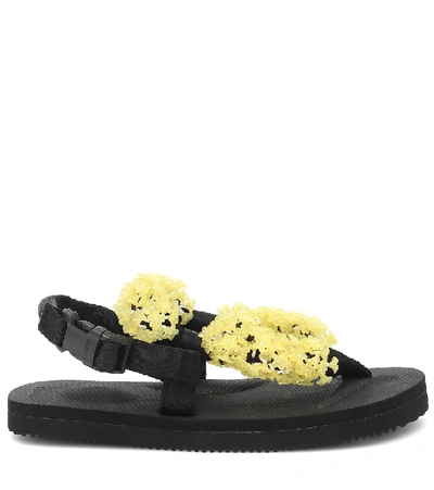 Shop Cecilie Bahnsen X Suicoke Kat Embellished Sandals In Yellow