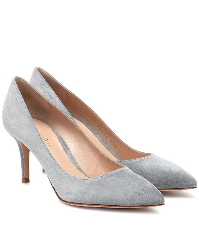 Shop Gianvito Rossi Gianvito 70 Suede Pumps In Grey