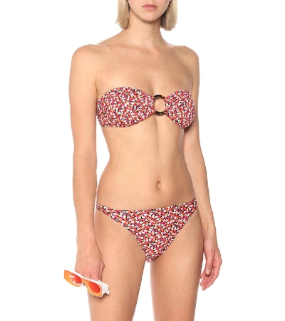 Shop Solid & Striped The Tati Floral Bikini Top In Pink