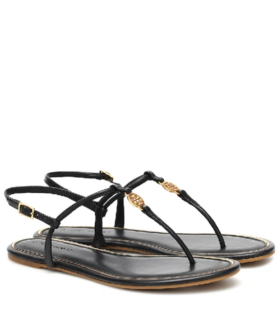 Shop Tory Burch Emmy Leather Sandals In Black