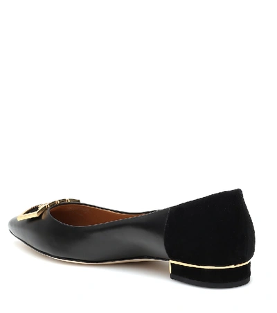 Shop Tory Burch Gigi 20 Leather Flats In Black