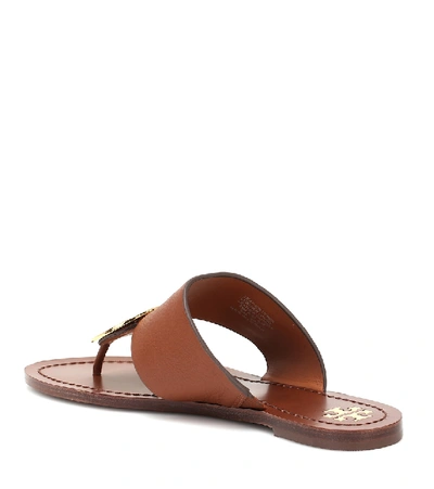 Shop Tory Burch Patos Leather Sandals In Brown