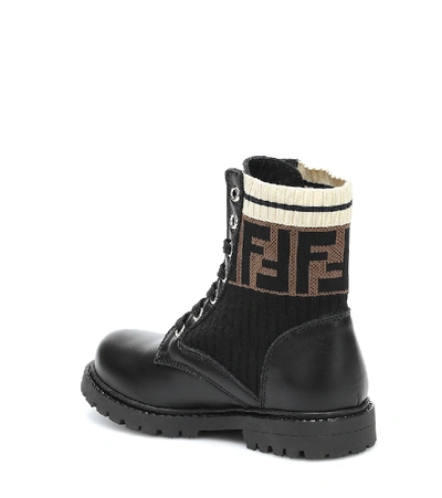 Shop Fendi Leather Ankle Boots In Black