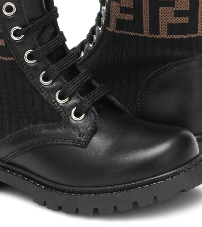 Shop Fendi Leather Ankle Boots In Black