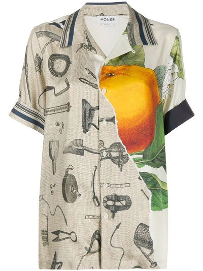 Shop Monse Grove Tool Box Havanna Short-sleeve Shirt In Neutrals
