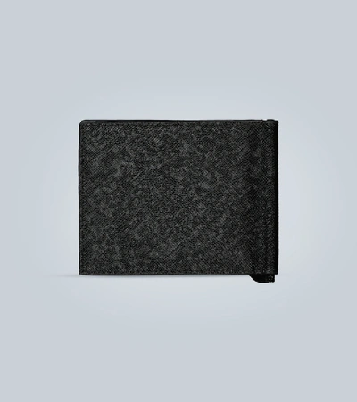 Prada Saffiano Metal Money Clip Wallet In Black