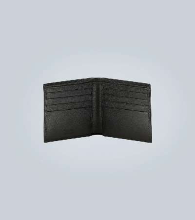 Prada Folded Leather Wallet In Black
