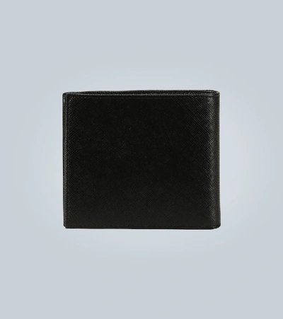 Prada Folded Leather Wallet In Black