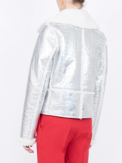 Shop Siesmarjan Hensley Metallic Shearling Biker Jacket