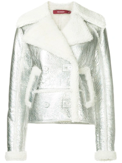 Shop Siesmarjan Hensley Metallic Shearling Biker Jacket