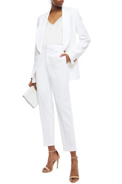 Shop Joseph Coman Cropped Crepe Tapered Pants In White