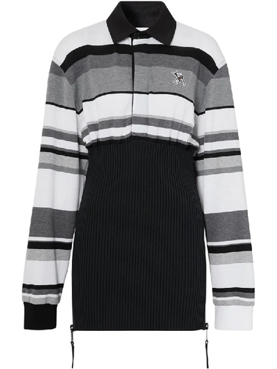 Shop Burberry Reconstructed Polo Shirt In Grey